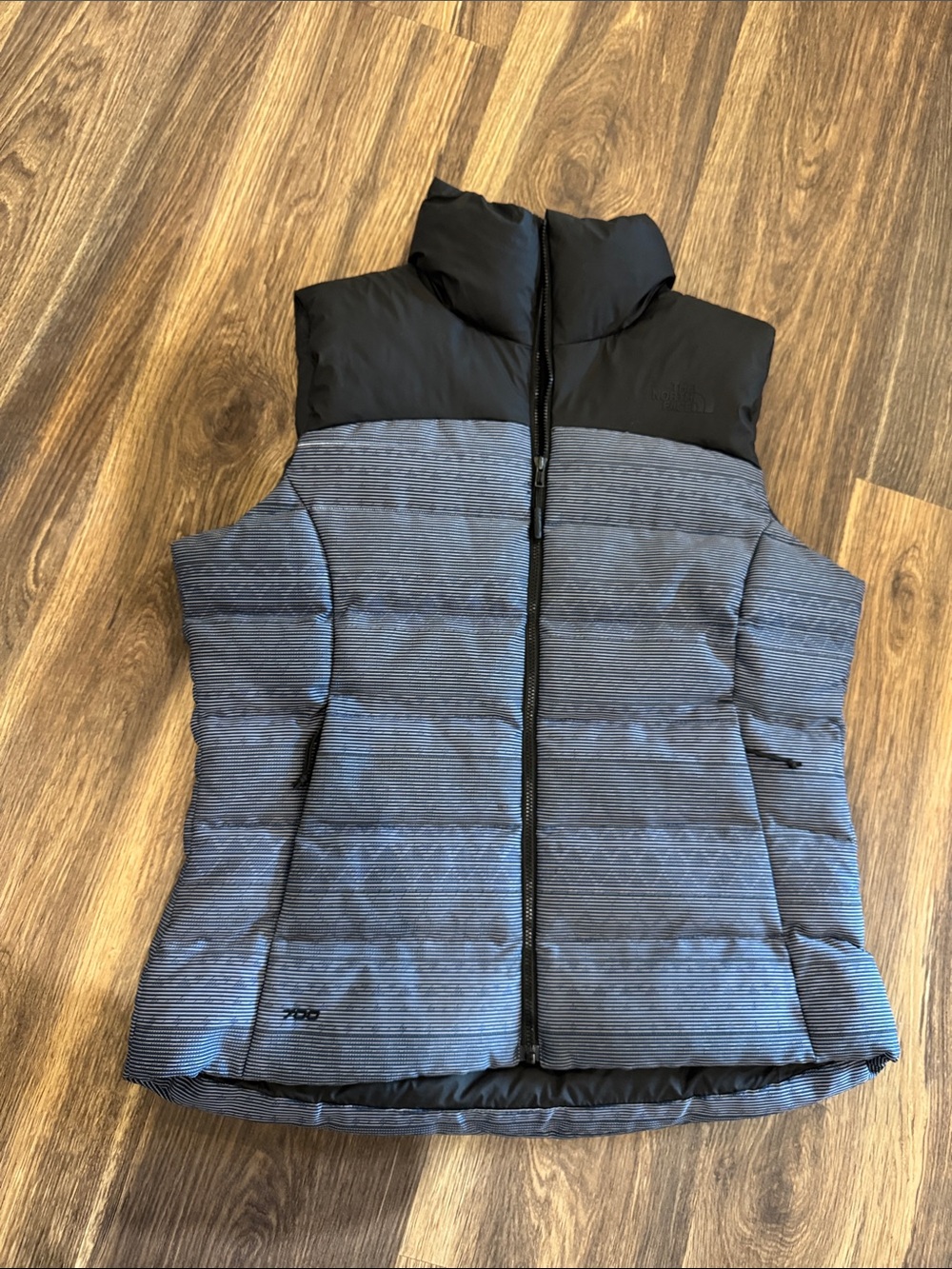 The North Face Women's Blue and Black Quilted Insulated Vest